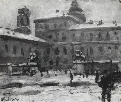 Piazza Castello sotto la neve