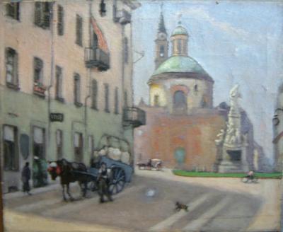 Piazza Carlina con la Chiesa di S.ta Croce
